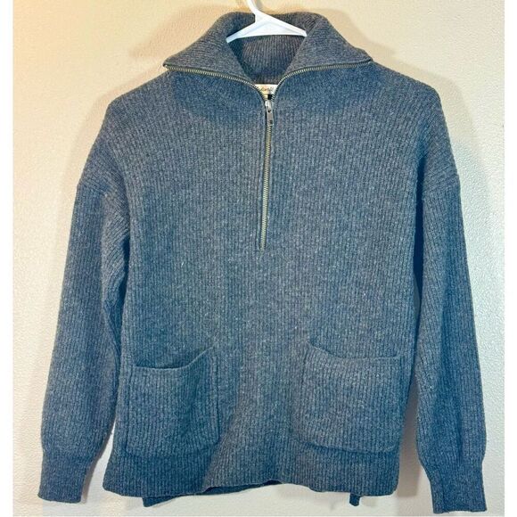 Madewell Glenbrook Merino Wool Quarter Zip Pullover Sweater With Pockets Small - Picture 3 of 11